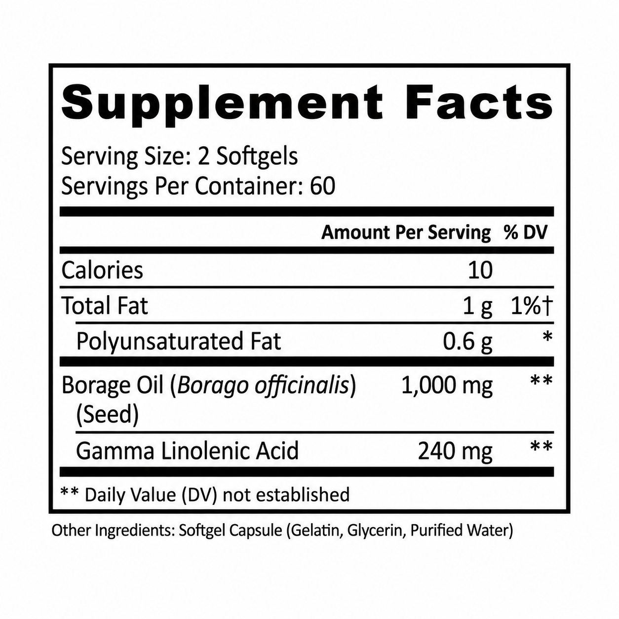 Borage Seed Oil Softgels